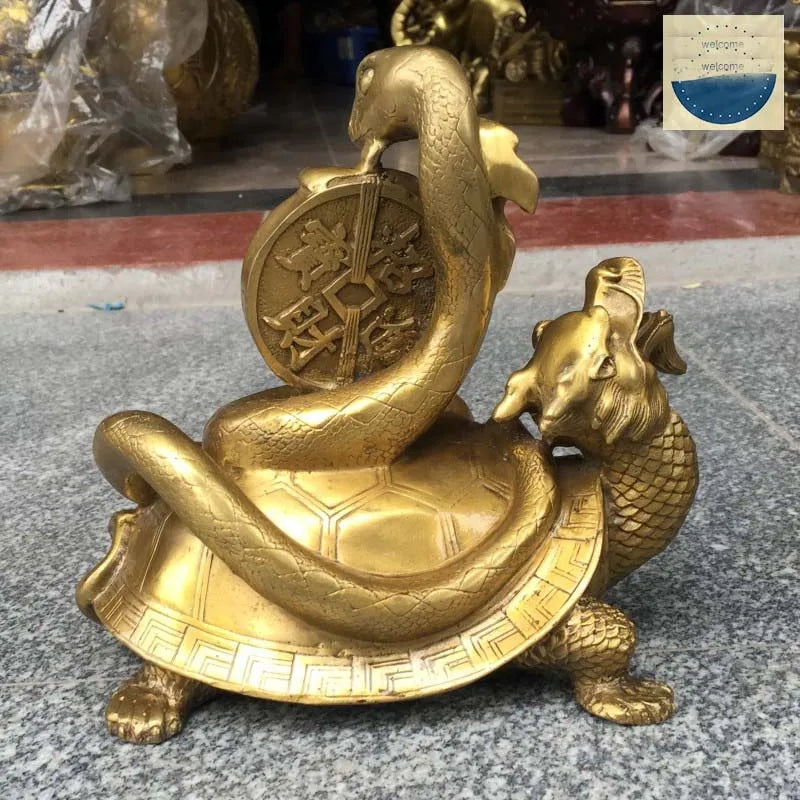 HOME SHOP Company Exorcise evil spirit bring wealth fortune money Auspicious dragon turtle snake talisman FENG SHUI statue