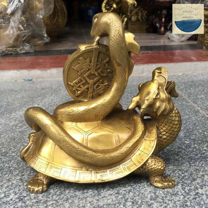 HOME SHOP Company Exorcise evil spirit bring wealth fortune money Auspicious dragon turtle snake talisman FENG SHUI statue