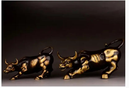 HOME SHOP STORE Stock equity market Money drawing wealth Good luck Efficacious Mascot Talisman bull bullish stock brass statue