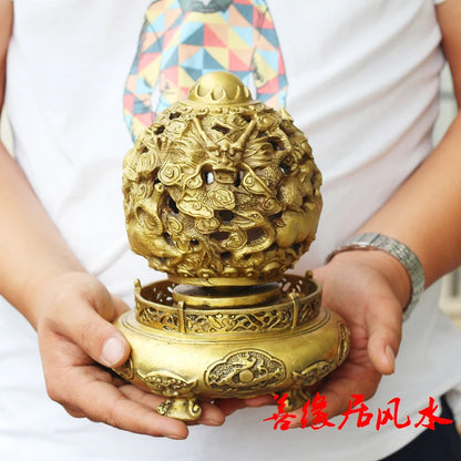 HOME office SHOP efficacious Money Drawing GOOD LUCK Mascot # 12 Zodiacs heaven and earth kiln FENG SHUI Brass statue