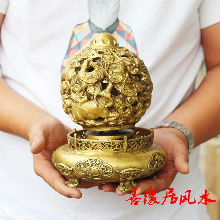 HOME office SHOP efficacious Money Drawing GOOD LUCK Mascot # 12 Zodiacs heaven and earth kiln FENG SHUI Brass statue