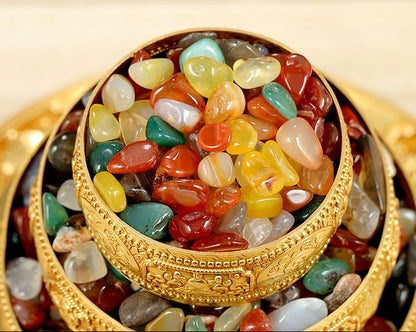HOME shrine altar worship Buddhism safe protection GOOD LUCK Eight Auspicious Symbols of Buddhism COPPER Gemstone Manza plate