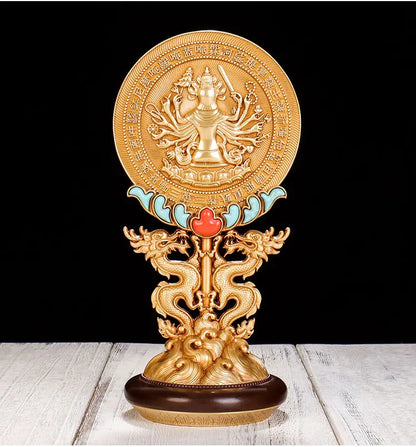 HOME shrine altar worship exorcise evil spirits Buddhism safe protection  Guanyin Buddha COPPER Dragon ZHUN TI JING Collimator