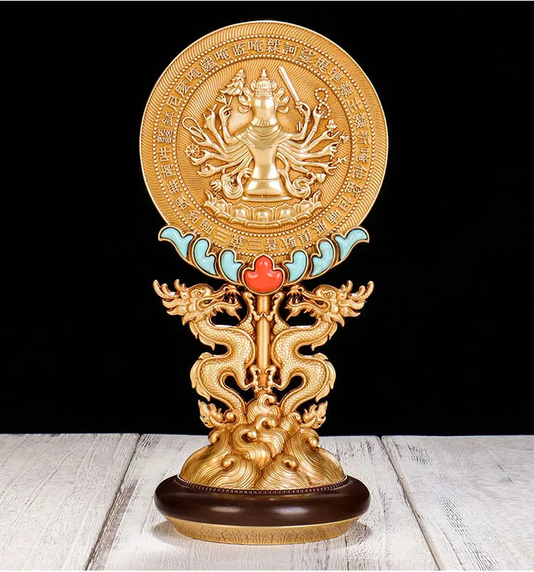 HOME shrine altar worship exorcise evil spirits Buddhism safe protection  Guanyin Buddha COPPER Dragon ZHUN TI JING Collimator
