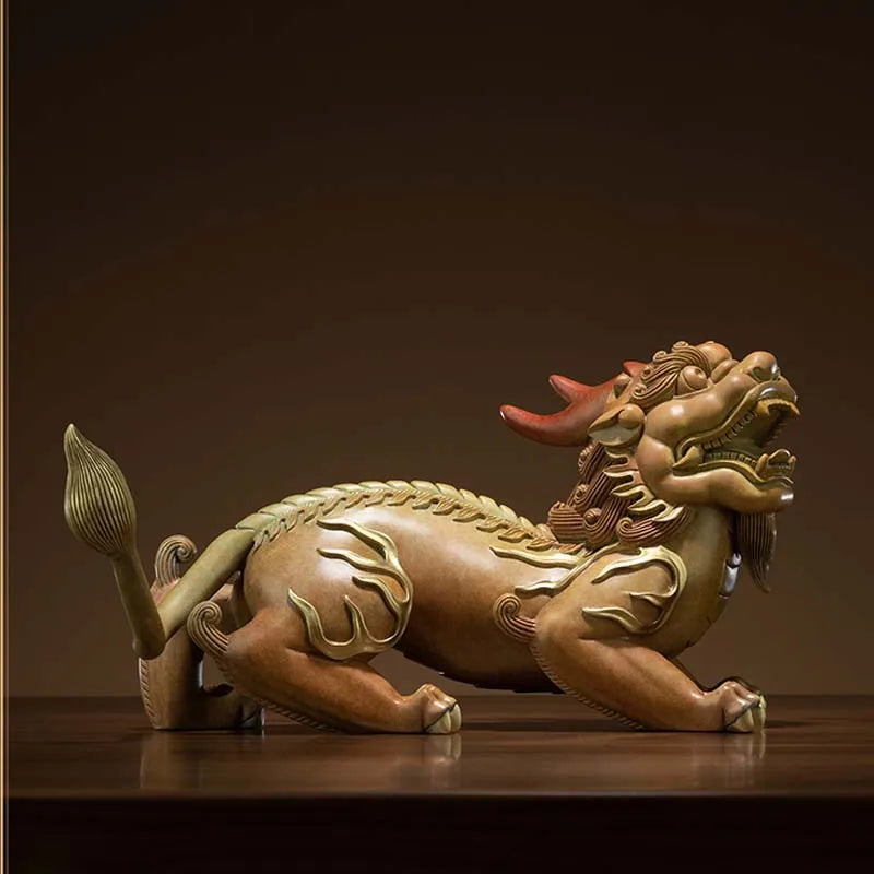 HONG YUN DANG TOU  Asia TOP high grade GOOD LUCK dragon PI XIU mascot brass statue HOME company business God of wealth Mammon