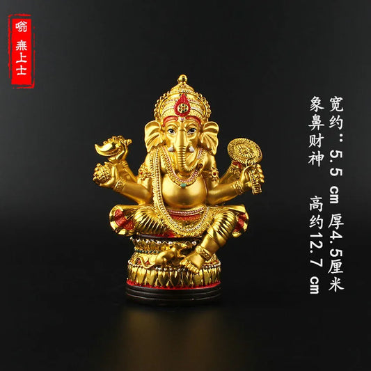 HOT SALE 13CM   Buddha supplies  HOME Family efficacious protective- Indian Buddhism Elephant god gilding statue Decoration