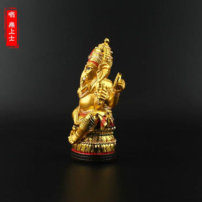 HOT SALE 13CM   Buddha supplies  HOME Family efficacious protective- Indian Buddhism Elephant god gilding statue Decoration