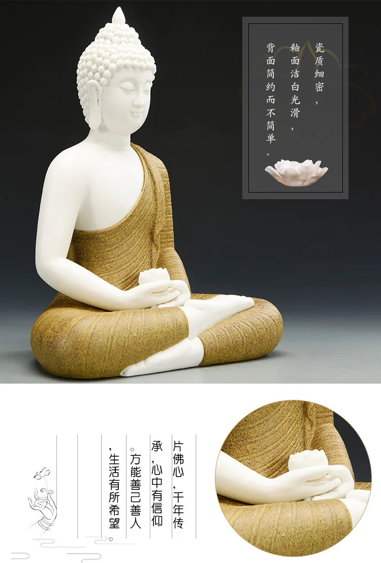 HOT SALE - 30CM Large High-grade porcelain Southeast Asia HOME decoration Sitting Buddha Amitabha FENG SHUI Sculpture art Statue