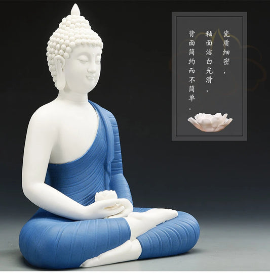HOT SALE - 30CM Large High-grade porcelain Southeast Asia HOME decoration Sitting Buddha Amitabha FENG SHUI Sculpture art Statue