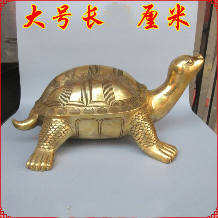 HOT SALE 38CM large  HOME Shop company efficacious  thriving business wealth jin gui GOLD Turtle brass FENG SHUI statue