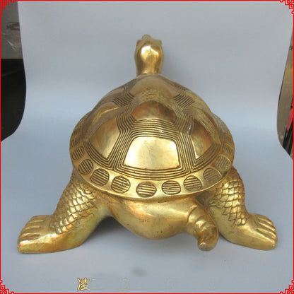 HOT SALE 38CM large  HOME Shop company efficacious  thriving business wealth jin gui GOLD Turtle brass FENG SHUI statue