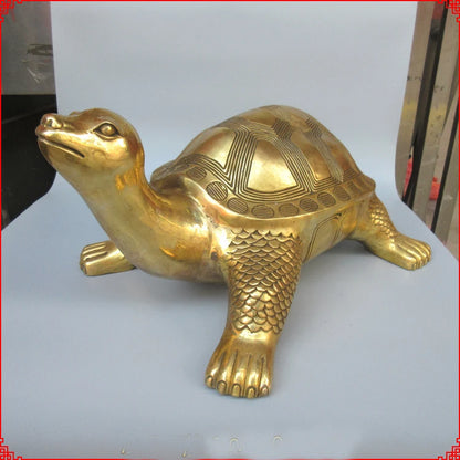 HOT SALE 38CM large  HOME Shop company efficacious  thriving business wealth jin gui GOLD Turtle brass FENG SHUI statue