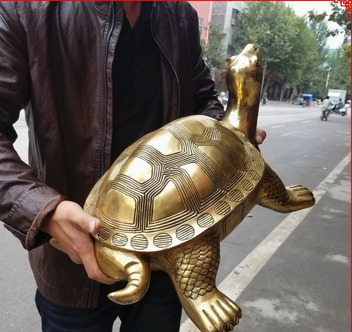 HOT SALE 55CM huge  GOOD HOME Shop company efficacious  thriving business jin gui GOLD Turtle brass FENG SHUI statue
