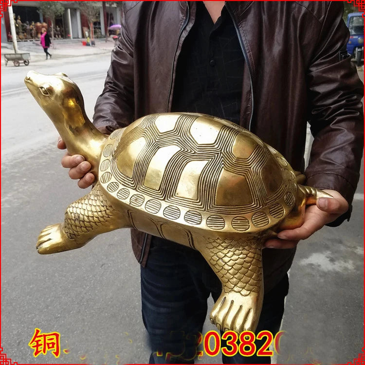 HOT SALE 55CM huge  GOOD HOME Shop company efficacious  thriving business jin gui GOLD Turtle brass FENG SHUI statue