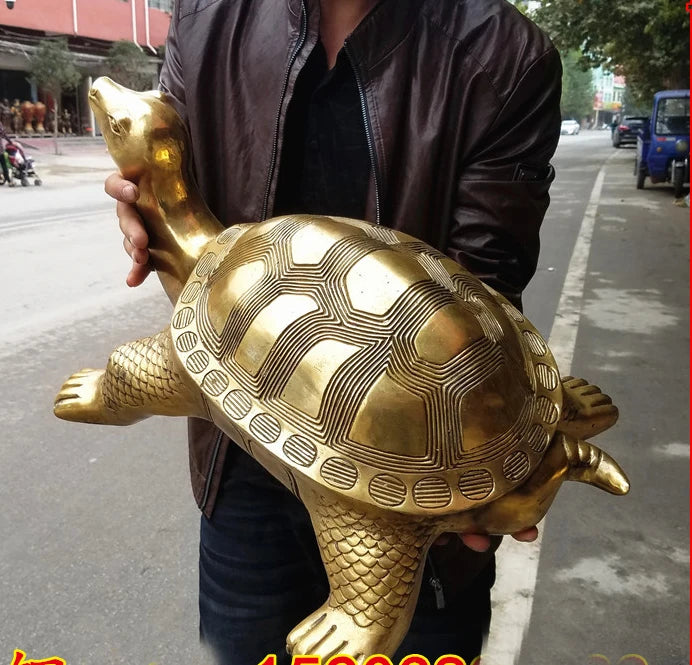 HOT SALE 55CM huge  GOOD HOME Shop company efficacious  thriving business jin gui GOLD Turtle brass FENG SHUI statue