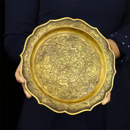 HOT SALE Bring in wealth treasure # office home Room Money Drawing  Talisman # Fortune Gold plate FENG SHUI Brass statue