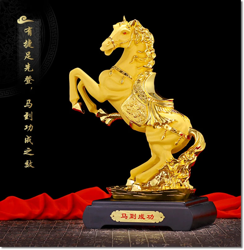 HOT SALE  Business Bring in wealth and treasure office home shop company Money Drawing Talisman # GOLDEN horse FENG SHUI statue