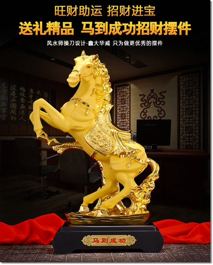 HOT SALE  Business Bring in wealth and treasure office home shop company Money Drawing Talisman # GOLDEN horse FENG SHUI statue