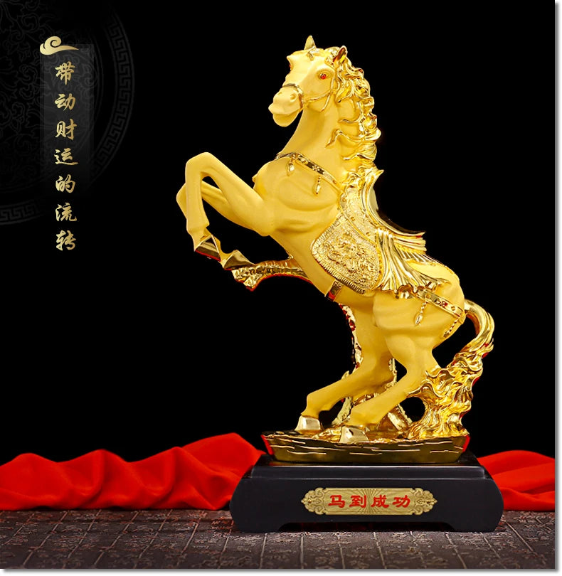 HOT SALE  Business Bring in wealth and treasure office home shop company Money Drawing Talisman # GOLDEN horse FENG SHUI statue