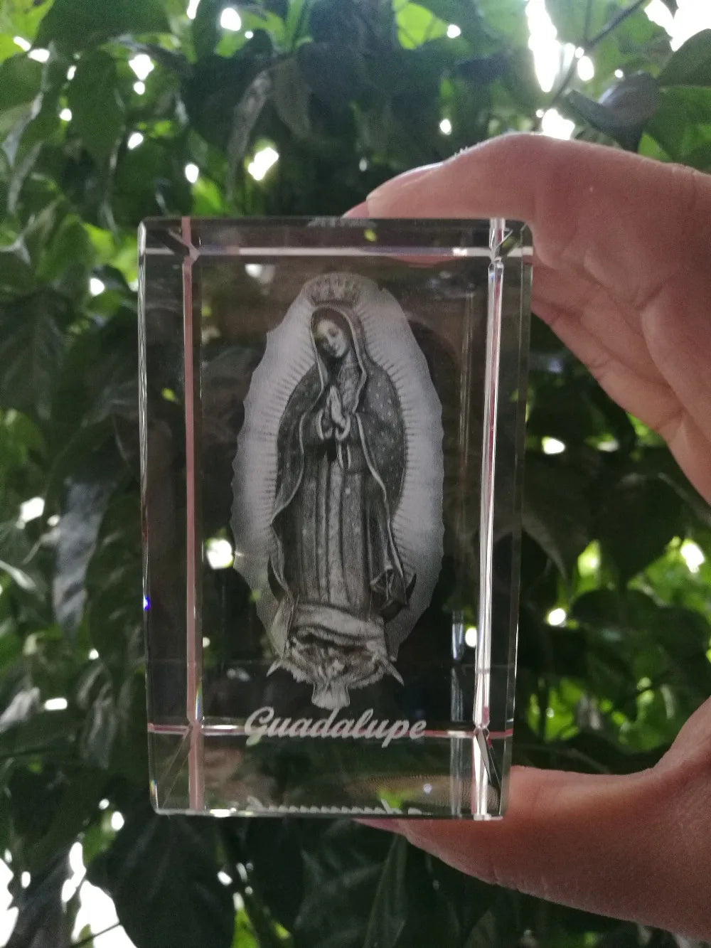 HOT SALE GIFT # HOME ART The Virgin Mary Catholic Our Lady of Guadalupe the Virgin of Guadalupe Figurine 3D Crystal statue