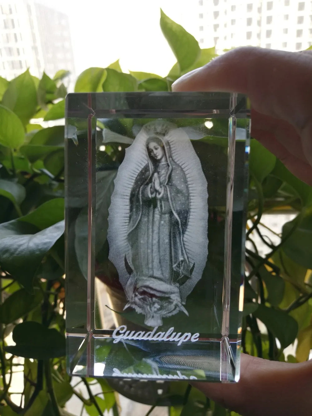 HOT SALE GIFT # HOME ART The Virgin Mary Catholic Our Lady of Guadalupe the Virgin of Guadalupe Figurine 3D Crystal statue