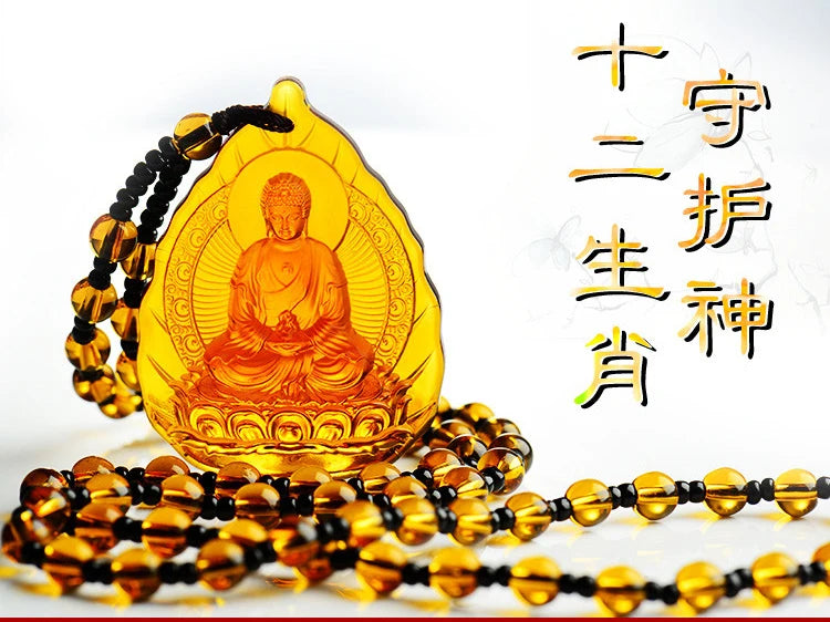 HOT SALE # Greco-Buddhist pocket travel efficacious bless Mascot Namo Amitabha Buddha HANDMADE Crystal Pendant Buddhist Amulet