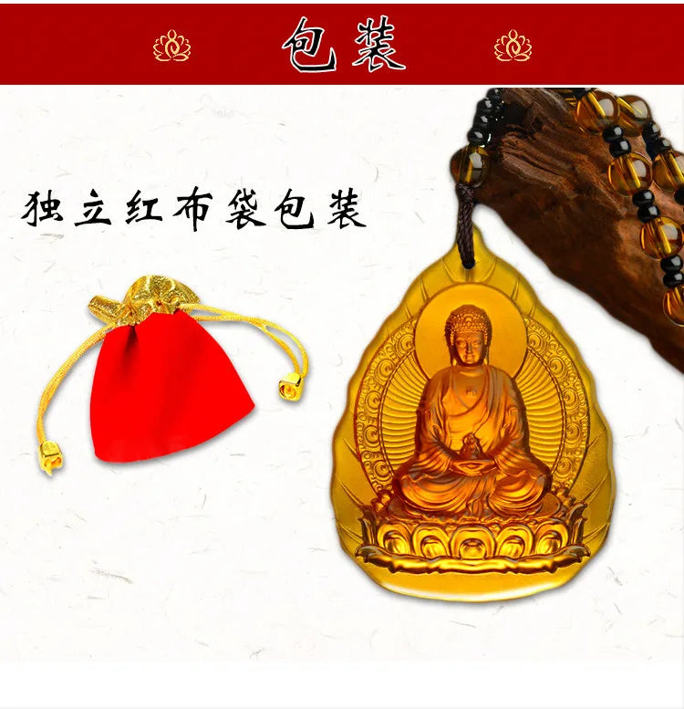 HOT SALE # Greco-Buddhist pocket travel efficacious bless Mascot Namo Amitabha Buddha HANDMADE Crystal Pendant Buddhist Amulet
