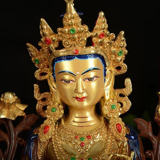 HOT SALE  HOME OFFICE Talisman  House Protection -Buddhism Bodhisattva Tara(Green) buddha Gilding bronze statue 32 CM