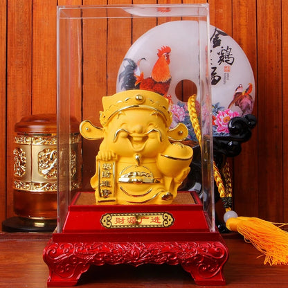 HOT SALE # HOME OFFICE company SHOP BEST GIFT Talisman Money Drawing GOOD LUCK gold gilding CAI SHEN God of wealth Ornament
