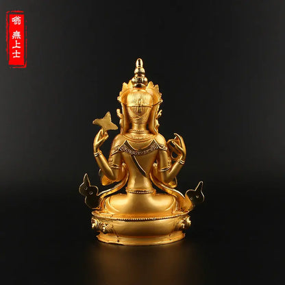 HOT SALE # HOME Shop CAR travel protection Mascot Buddhism gilding Guanyin Buddha Avalokitesvara statue ornament