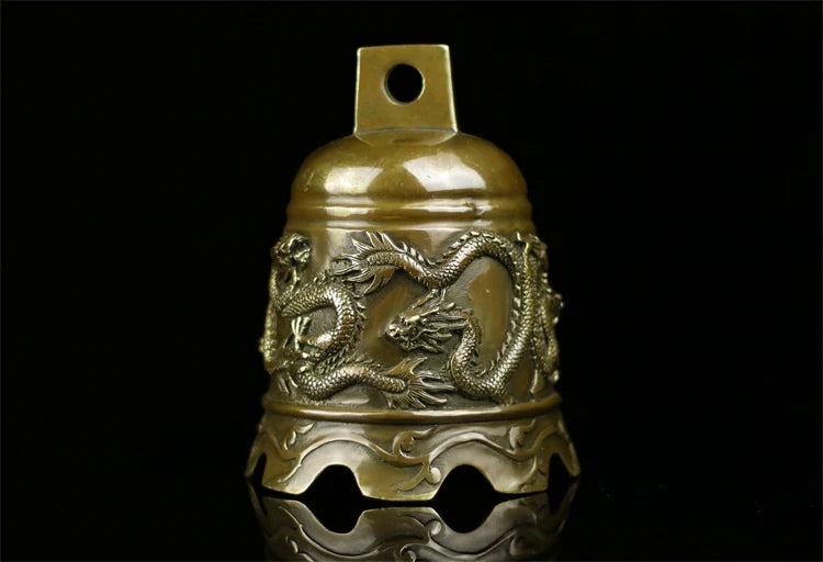 HOT SALE HOME courtyard TOP Talisman # Exorcisms town curtilage Good luck Bronze dragon bell FENG SHUI Brass statue