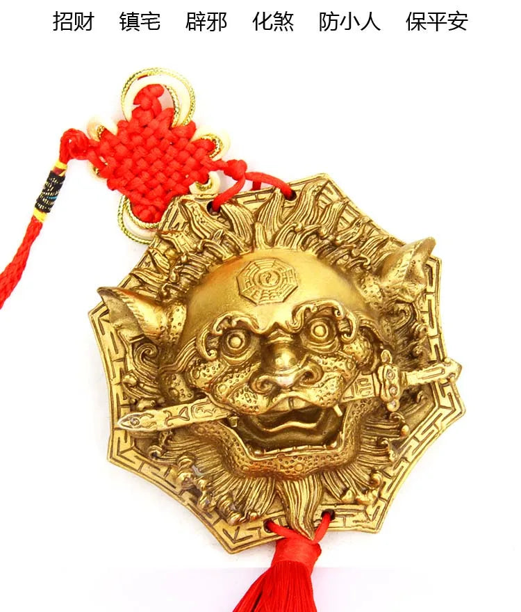 HOT SALE # HOME lobby hall doors windows  protection Town house Exorcise evil spirits Talisman Lion FENG SHUI amulet