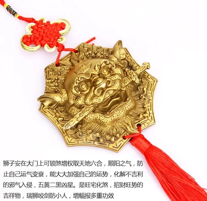 HOT SALE # HOME lobby hall doors windows  protection Town house Exorcise evil spirits Talisman Lion FENG SHUI amulet