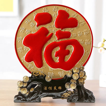 HOT SALE --HOME office ROOM TOP decoration ART Bless family business efficacious Mascot FU good fortune FENG SHUI Sculpture