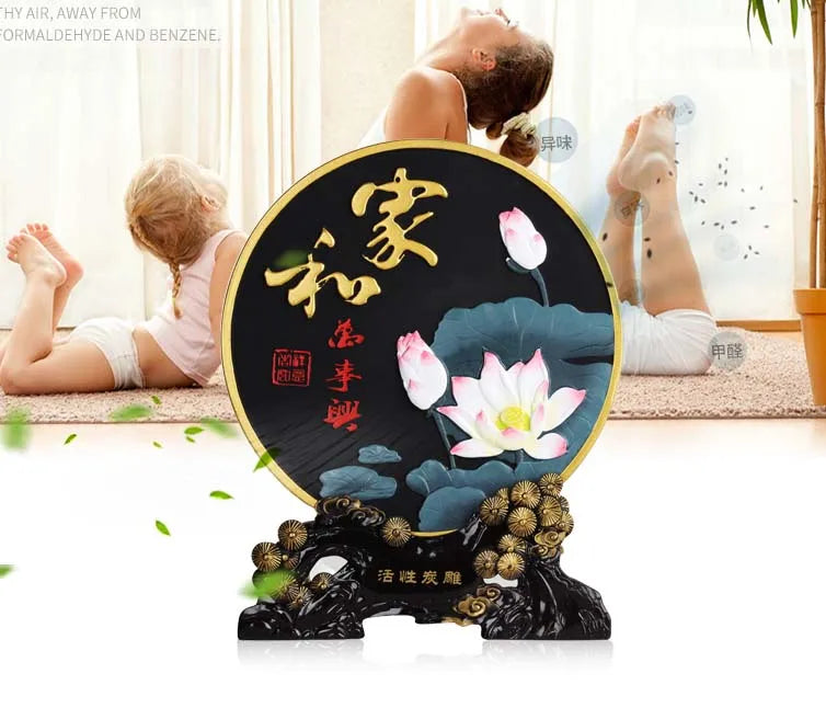 HOT SALE --HOME office ROOM TOP decoration ART Bless family business efficacious Mascot Lotus flower FENG SHUI Sculpture art