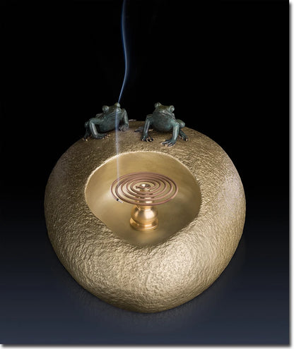 HOT SALE High-grade Business Artwork # office home  Money Drawing Good luck Golden Frog Ashtray incensory copper statue