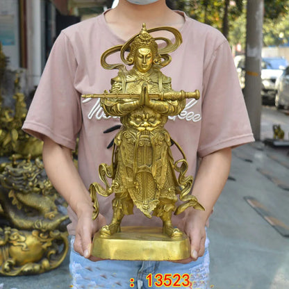 HOT SALE Southeast Asia India Buddhism HOME Temple patron saint protect God Golden body Veda Buddha Brass FENG SHUI statue