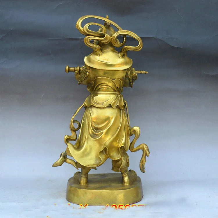 HOT SALE Southeast Asia India Buddhism HOME Temple patron saint protect God Golden body Veda Buddha Brass FENG SHUI statue