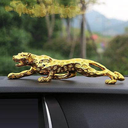 HOT SALE # TOP COOL  HOME OFFICE CAR TOP COOL decor ART efficacious Mascot thriving business gold Leopard Cheetah ART statue