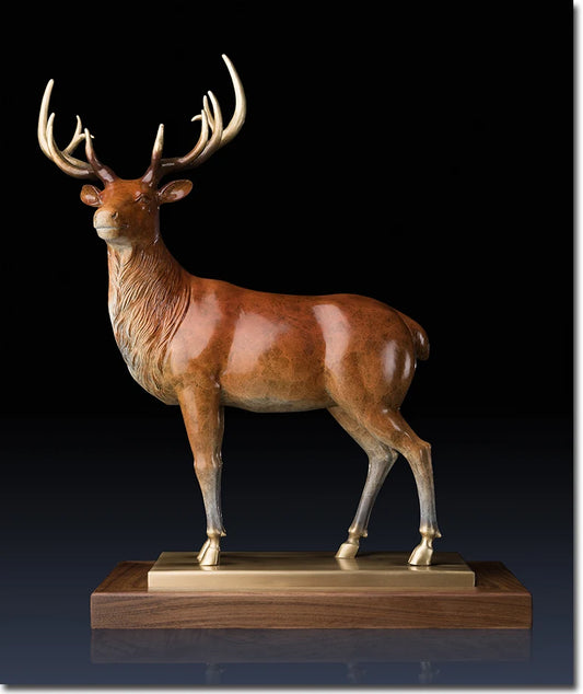 HOT SALE TOP Master level art collection home office ROOM Decor  LARGE RETRO Stag Buck ART bronze statue