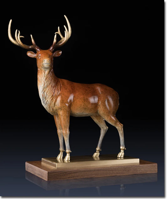 HOT SALE TOP Master level art collection home office ROOM Decor  LARGE RETRO Stag Buck ART bronze statue