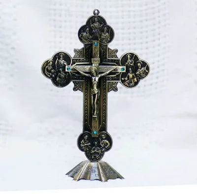 HOT SALE TOP office home blessing - religious Christianity Catholicism Jesus cross bronze statue-- free shipping