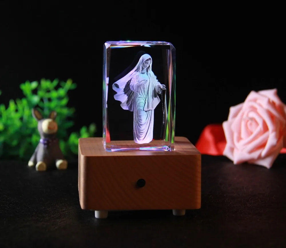 HOT SALE best gift Religion Christianity Blessed Virgin Mary 3D Crystal Figurine statue