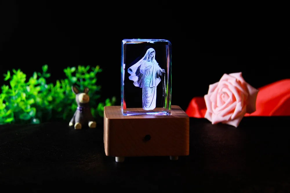 HOT SALE best gift Religion Christianity Blessed Virgin Mary 3D Crystal Figurine statue