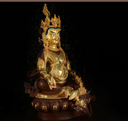 HOT SALE buddha # HOME ROOM  Protection Talisman gold-plating Yellow Jambhala God of money temple buddha statue 49 cm