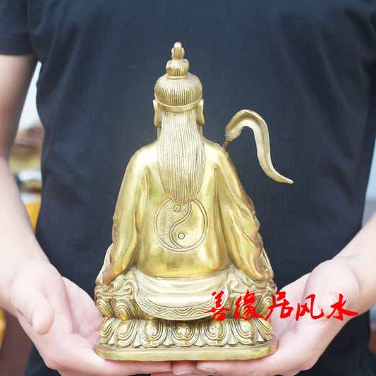 HOT SALE  family exorcise evil spirits Bless Safety efficacious Talisman # Taoism GOD Lord Lao Zi Laojun FENG SHUI Brass statue