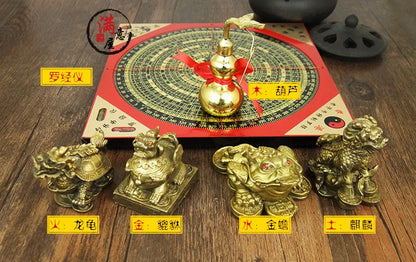 HOT SALE gift -HOME lobby office Shop Company FENG SHUI Money Drawing Talisman Good luck Gold ingot Money tree brass statue