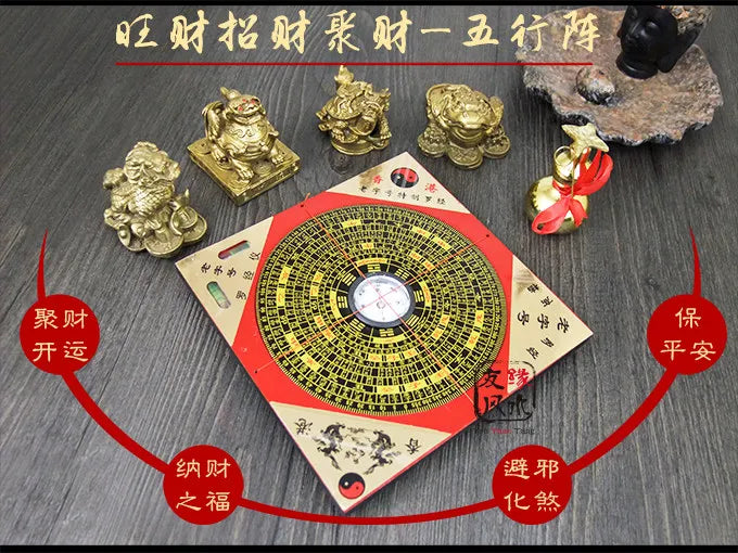 HOT SALE gift -HOME lobby office Shop Company FENG SHUI Money Drawing Talisman Good luck Gold ingot Money tree brass statue