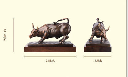 HOT SALE -home office Business equity market Wall Street cattle Money Drawing FENG SHUI Charging Bull bronze sculpture