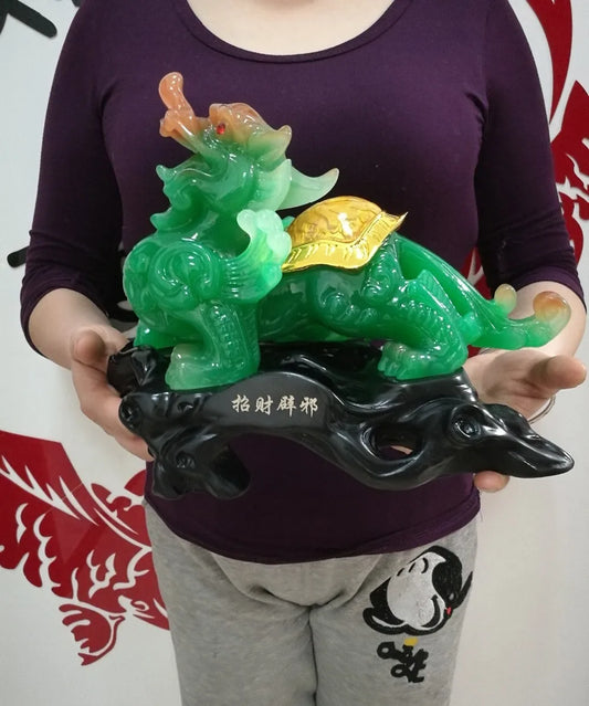 HOT SALE # home office business Shop FENG SHUI Talisman Money Drawing dragon PI XIU jade Sculpture ART statue #20CM